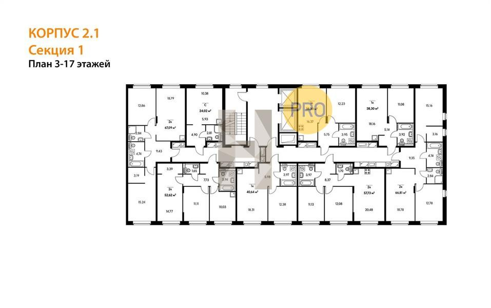 1-комнатная квартира, 38.3 м² - фото 3