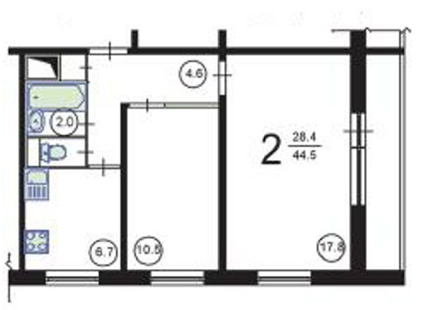 2-комнатная квартира, 46 м² - фото 5