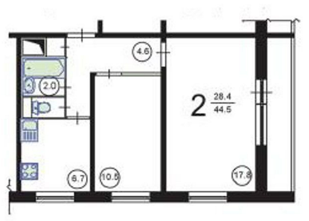 2-комнатная квартира, 46 м² - фото 5