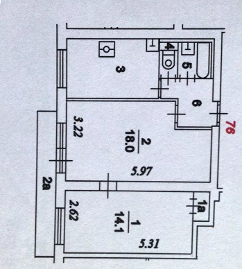 2-комнатная квартира, 46 м² - фото 2