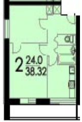 2-комнатная квартира, 38 м² - фото 7