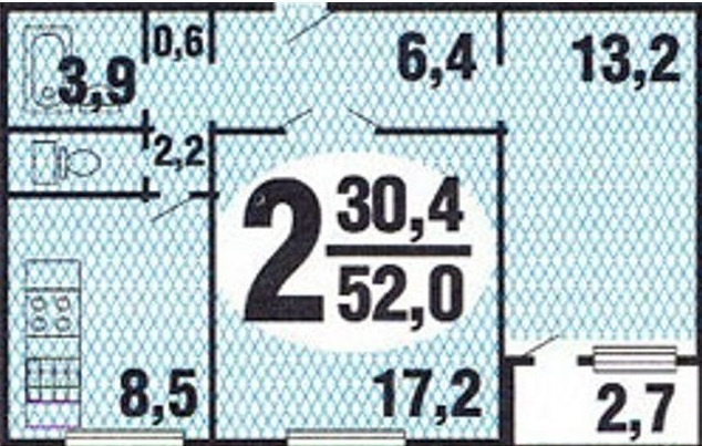 2-комнатная квартира, 52 м² - фото 8