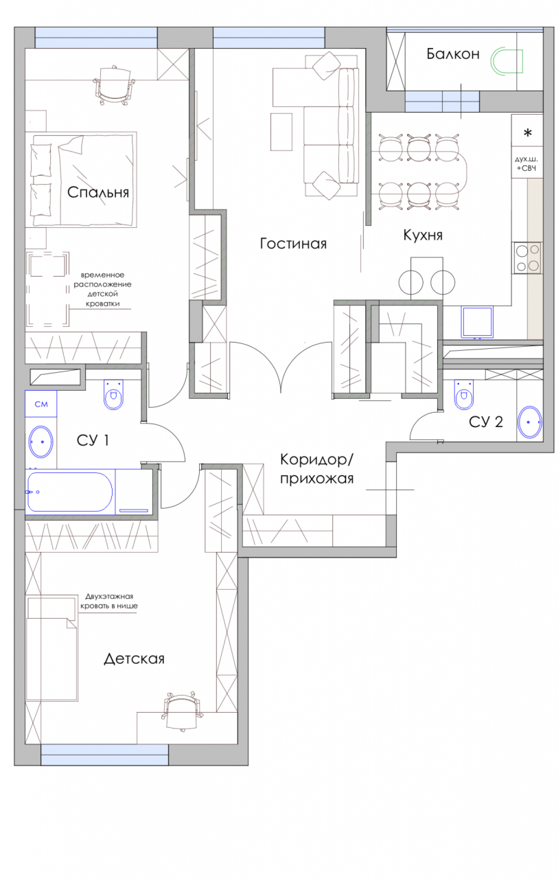 3-комнатная квартира, 94.2 м² - фото 5