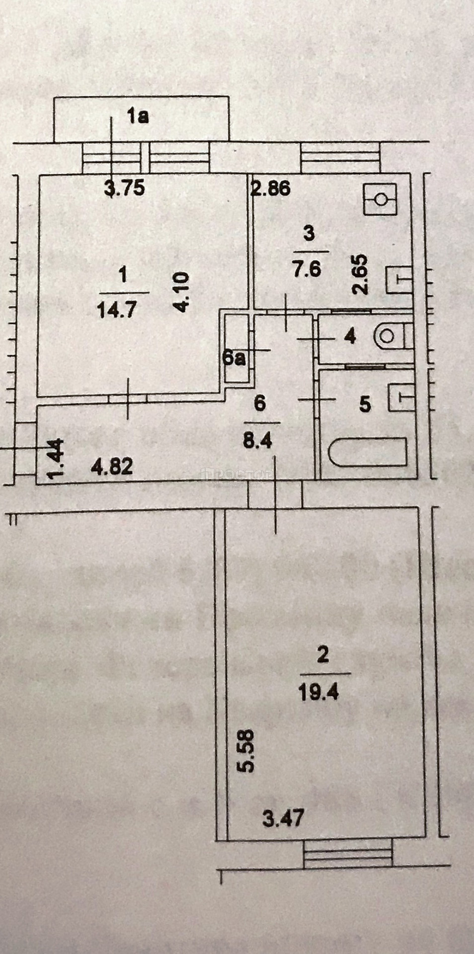 2-комнатная квартира, 55.6 м² - фото 4