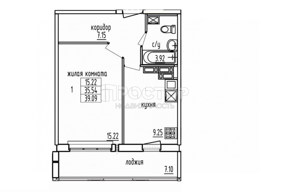 1-комнатная квартира, 36.4 м² - фото 5