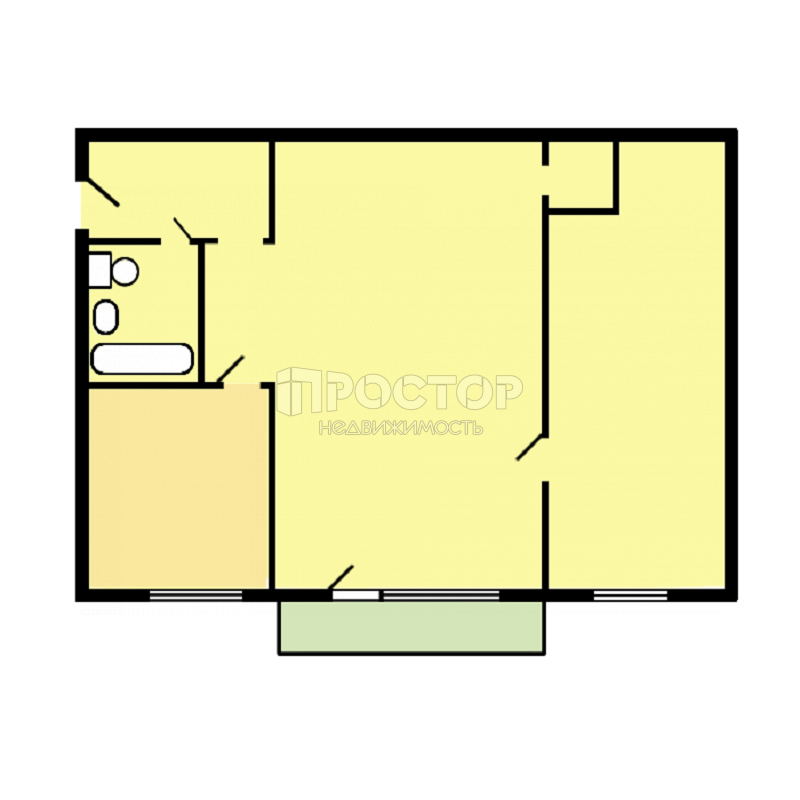 2-комнатная квартира, 42.9 м² - фото 6