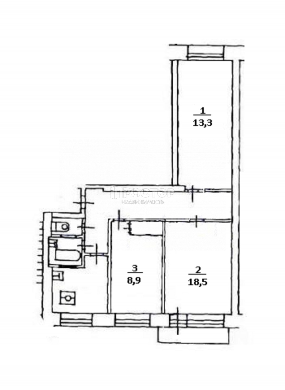 3-комнатная квартира, 56.4 м² - фото 23