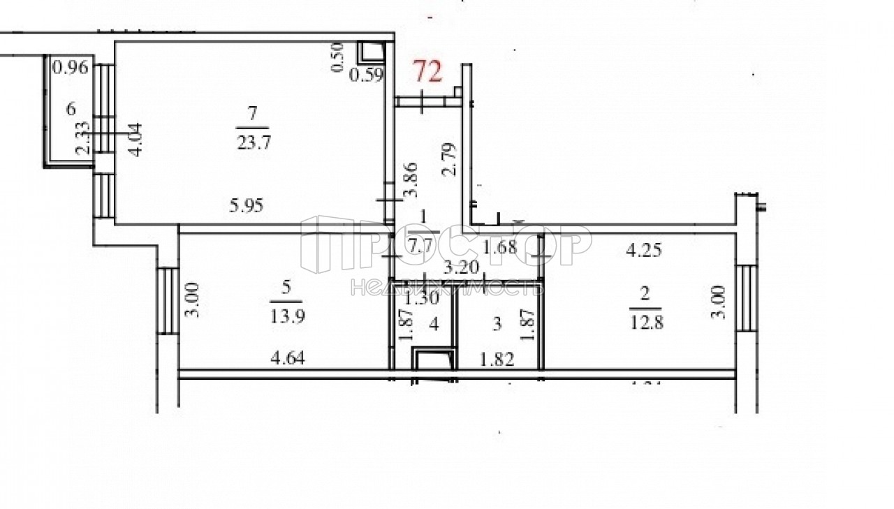 2-комнатная квартира, 63.5 м² - фото 4