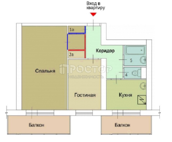 2-комнатная квартира, 47 м² - фото 18