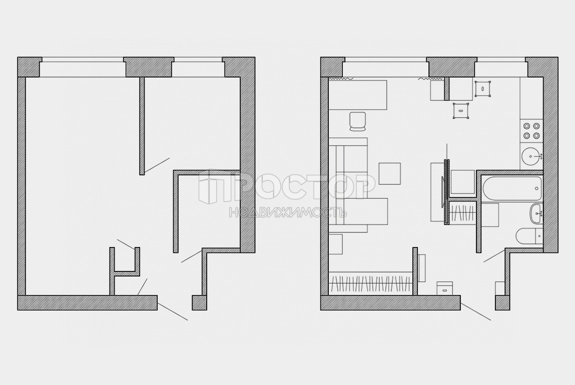 1-комнатная квартира, 32 м² - фото 2