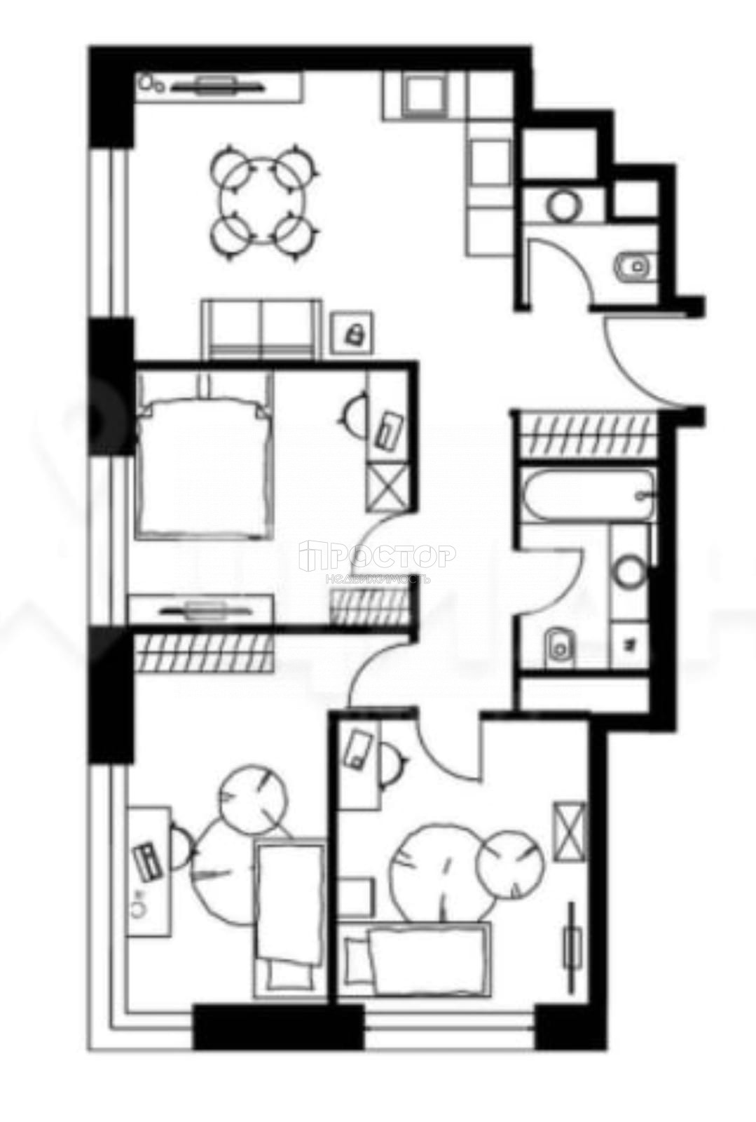 1-комнатная квартира, 69 м² - фото 8