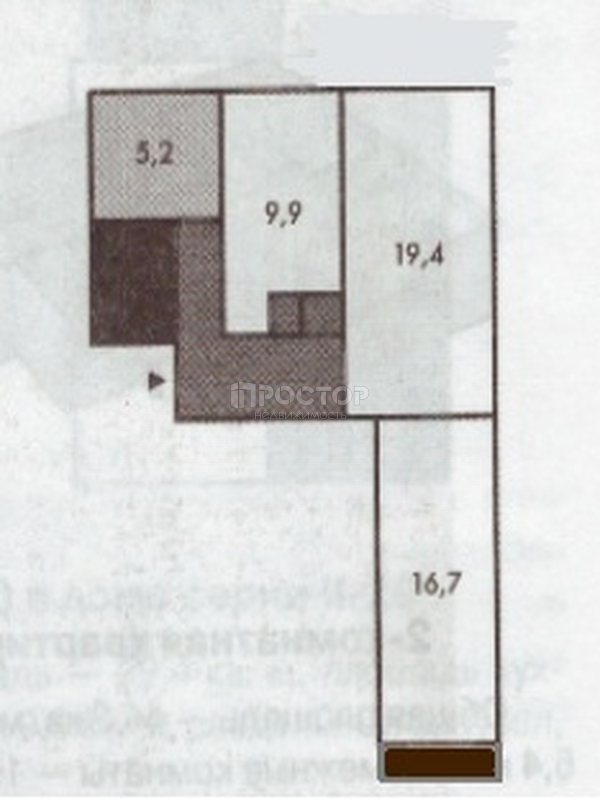 3-комнатная квартира, 58.4 м² - фото 22