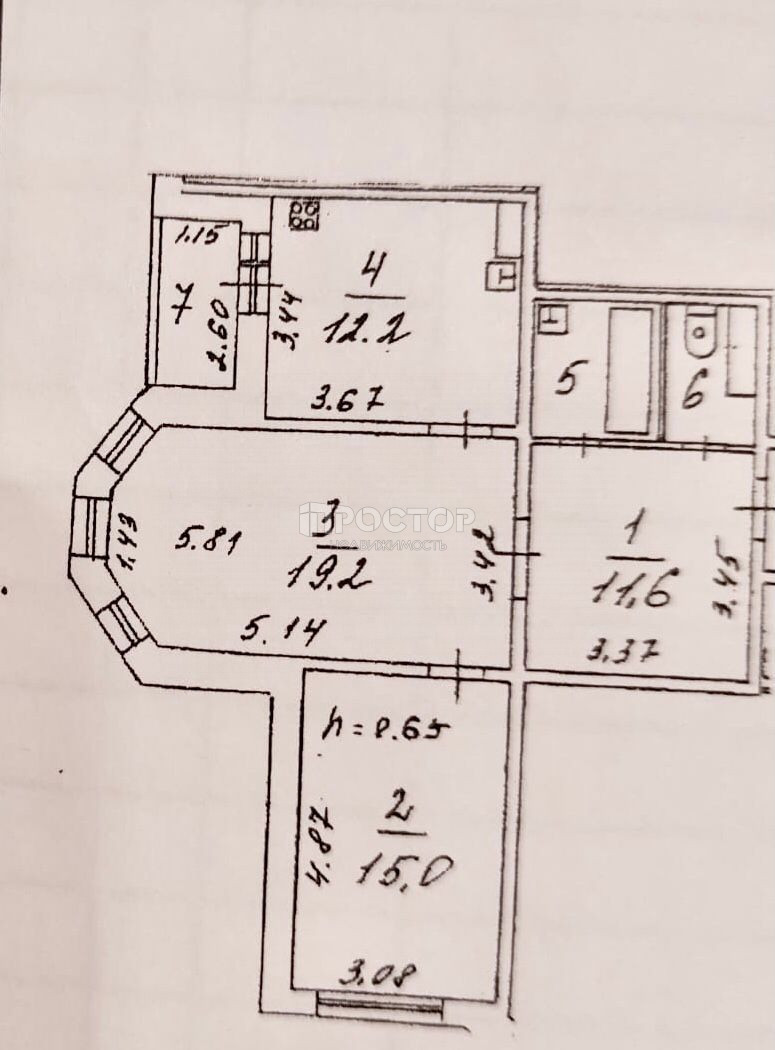 2-комнатная квартира, 64.3 м² - фото 27