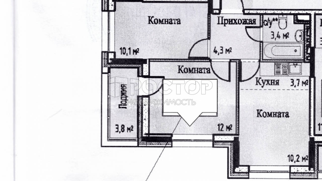 2-комнатная квартира, 44.3 м² - фото 21