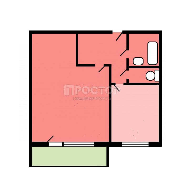 1-комнатная квартира, 43.3 м² - фото 20