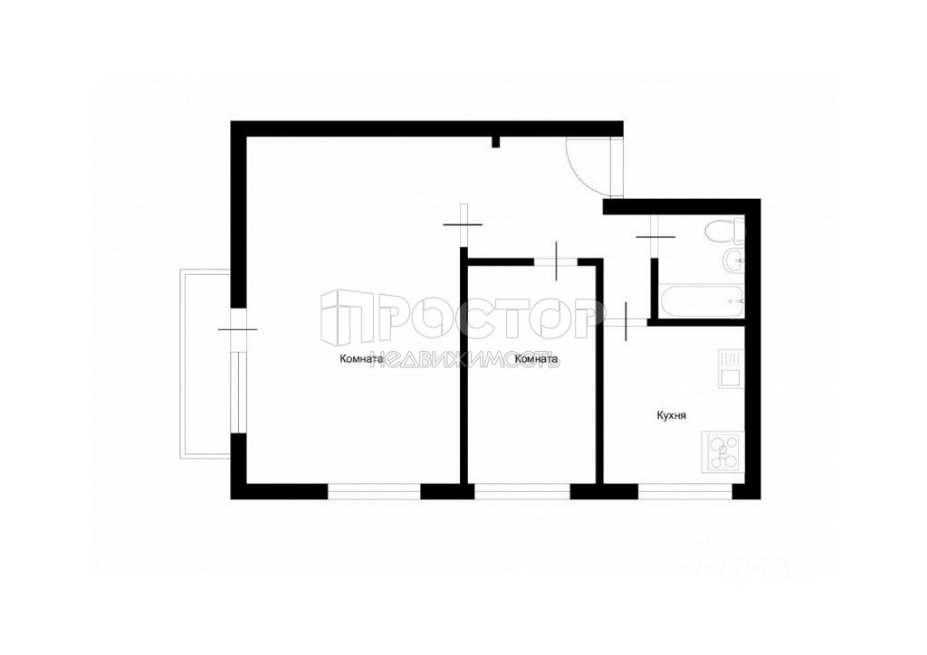 2-комнатная квартира, 42.3 м² - фото 7