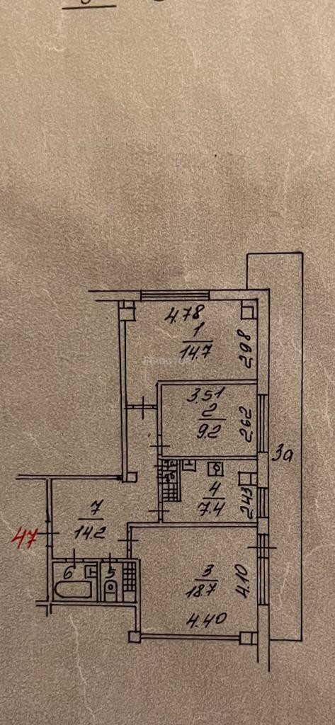 3-комнатная квартира, 68.8 м² - фото 11