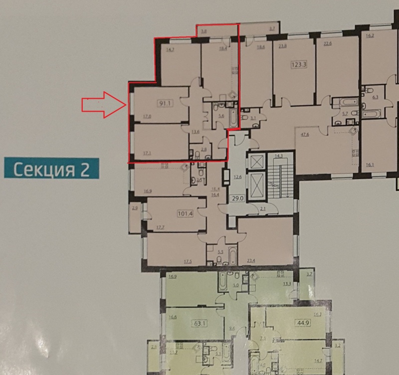 3-комнатная квартира, 88.9 м² - фото 12