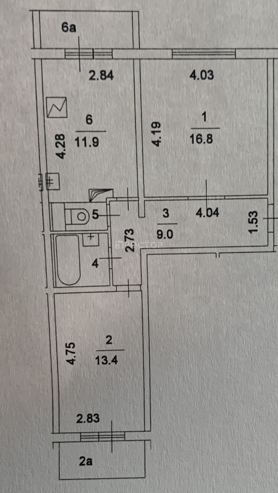 2-комнатная квартира, 55 м² - фото 17