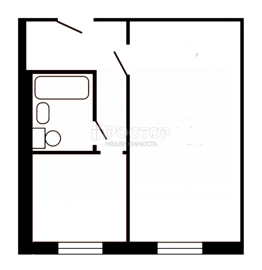 1-комнатная квартира, 33 м² - фото 13