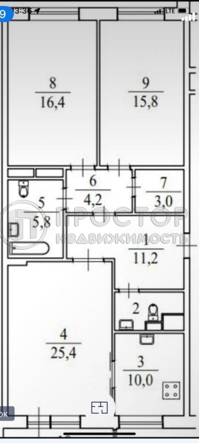 3-комнатная квартира, 97.5 м² - фото 20