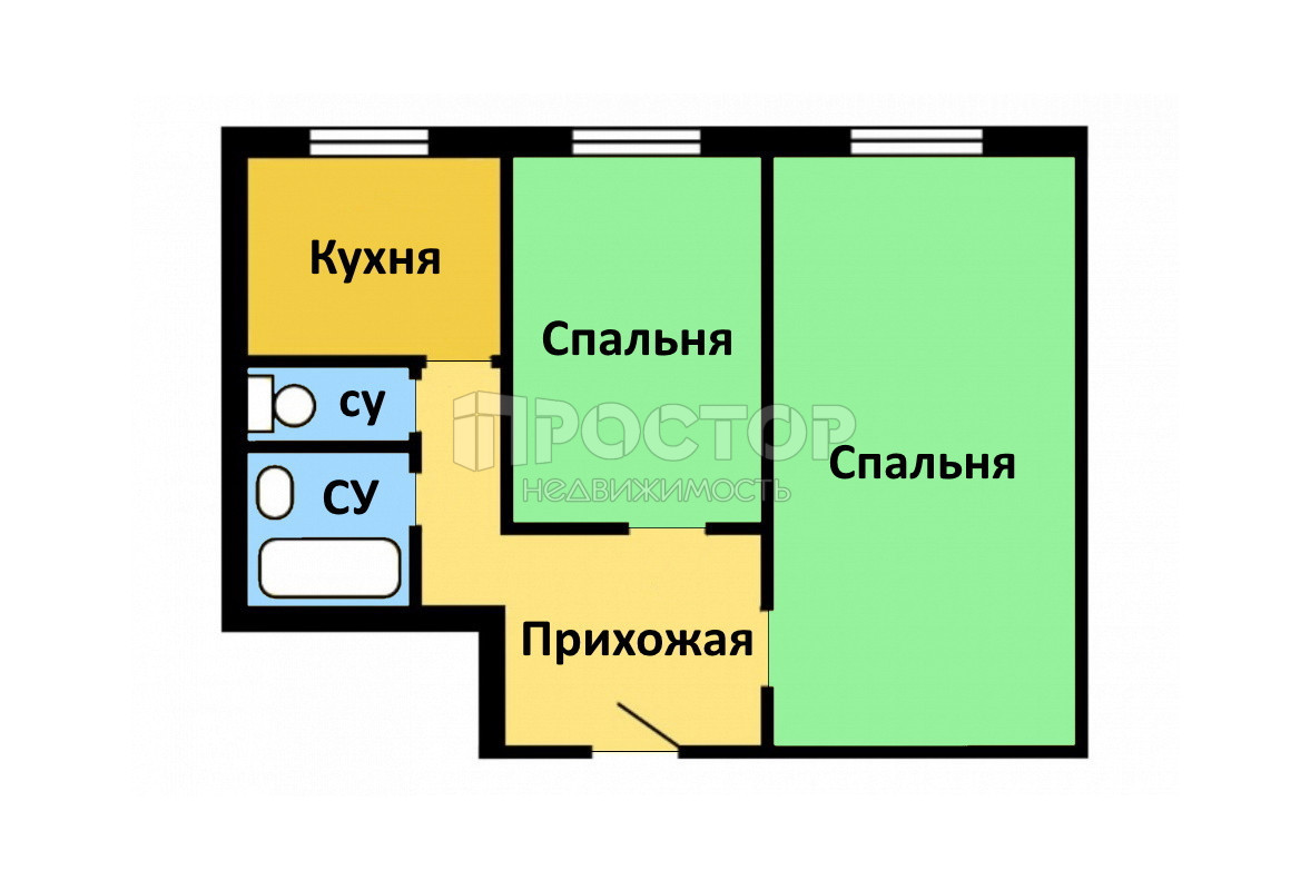 2-комнатная квартира, 42 м² - фото 11