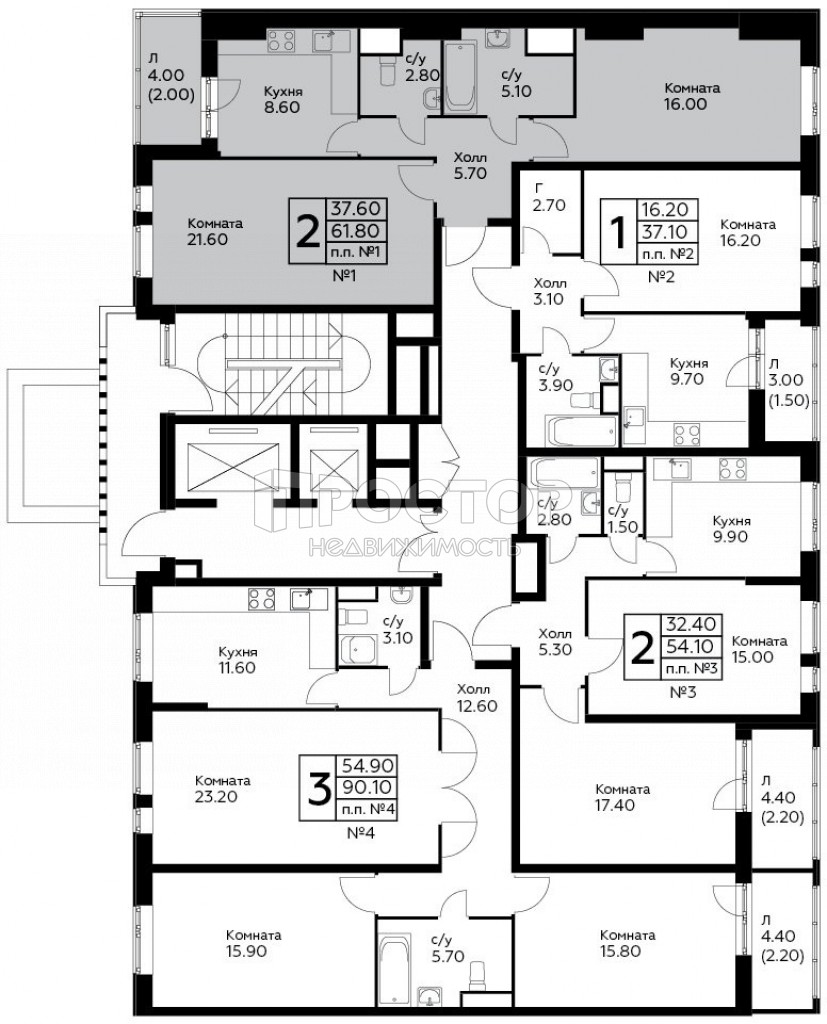 2-комнатная квартира, 61.8 м² - фото 5