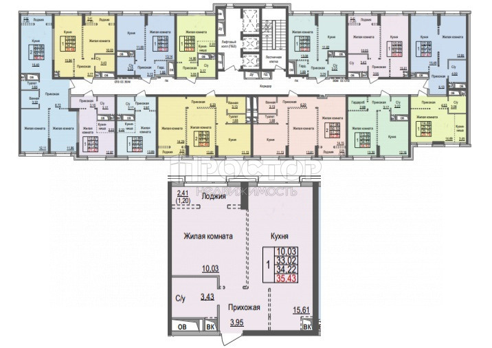 1-комнатная квартира, 35.5 м² - фото 24