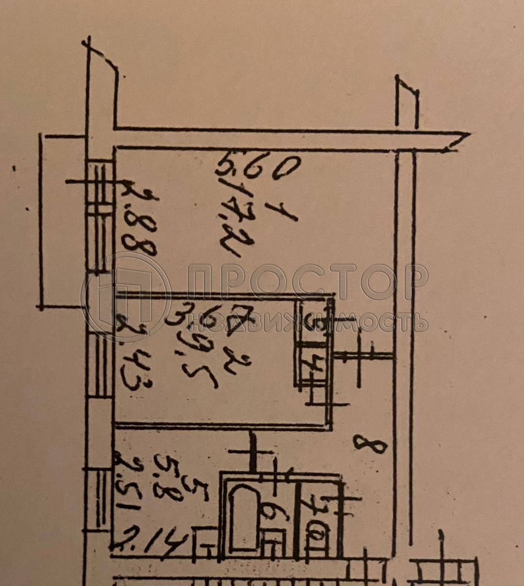 2-комнатная квартира, 42.6 м² - фото 2