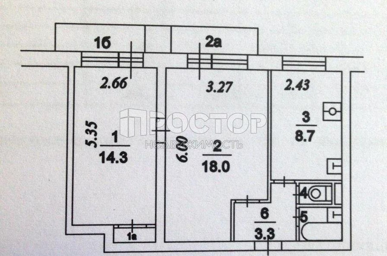 2-комнатная квартира, 47.5 м² - фото 4