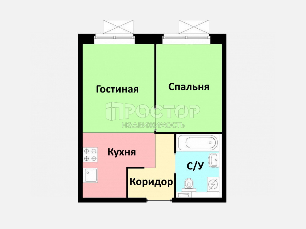 1-комнатная квартира, 32 м² - фото 7