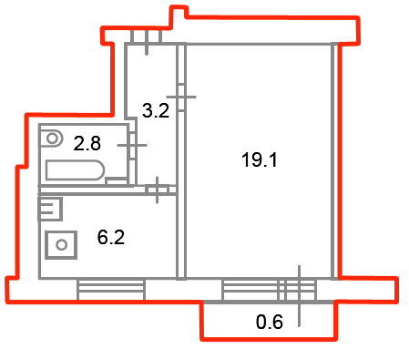 2-комнатная квартира, 55.4 м² - фото 8