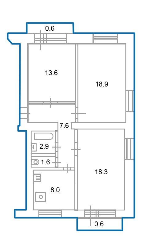 3-комнатная квартира, 71.1 м² - фото 5