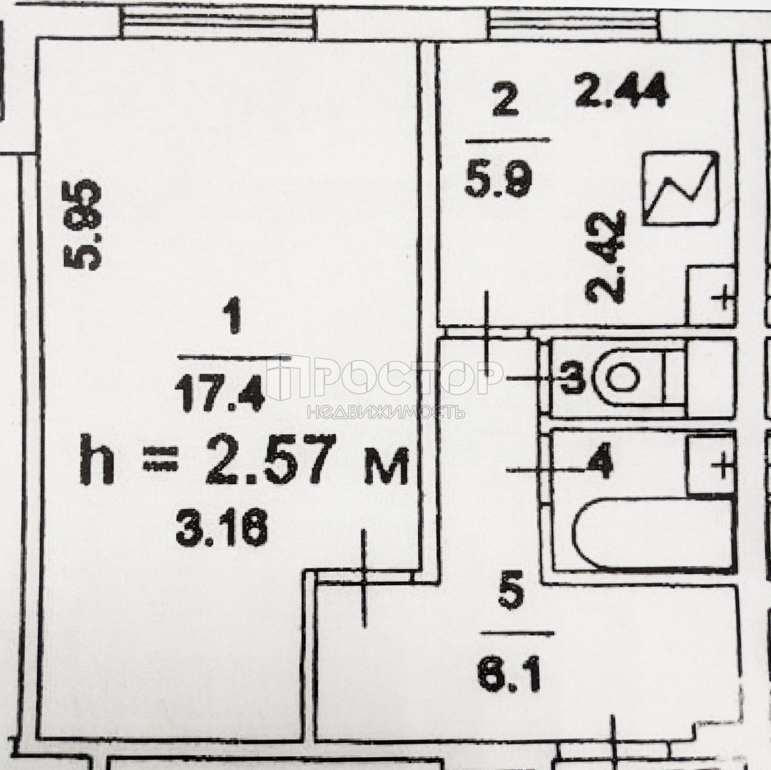 1-комнатная квартира, 32.2 м² - фото 9