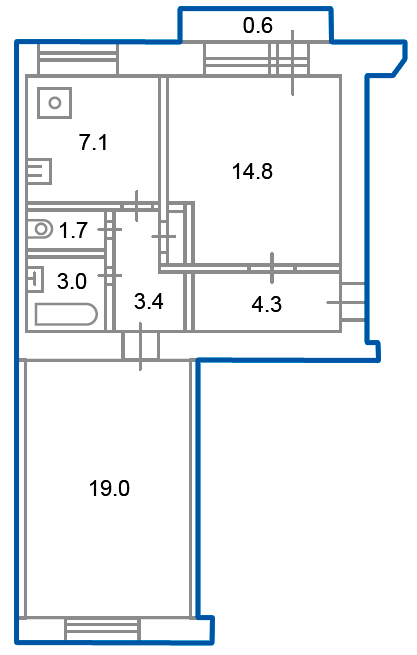 2-комнатная квартира, 54.5 м² - фото 8