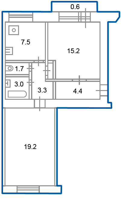 2-комнатная квартира, 54.7 м² - фото 8