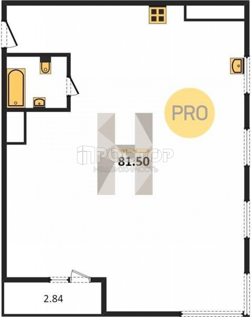 2-комнатная квартира, 81.5 м² - фото 2