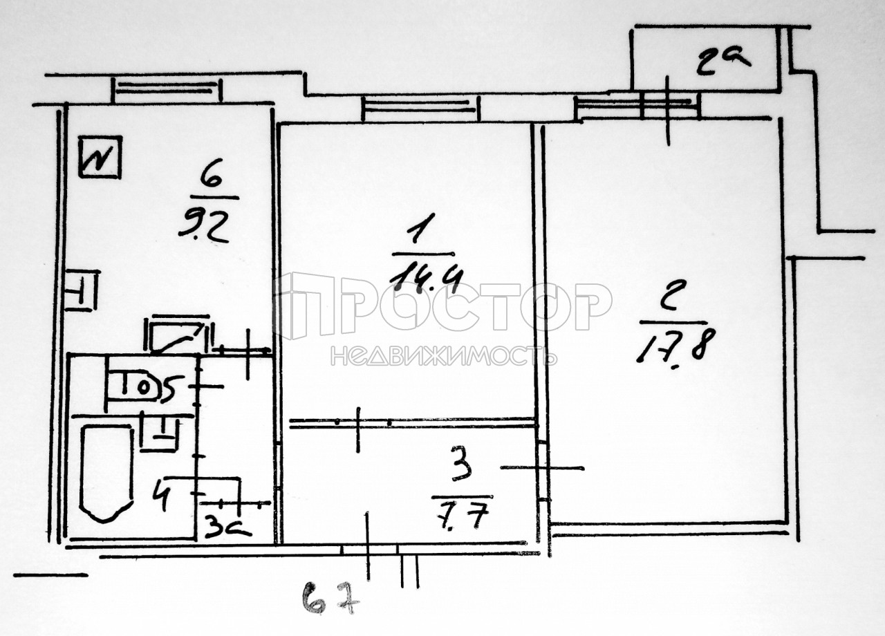 2-комнатная квартира, 54 м² - фото 11