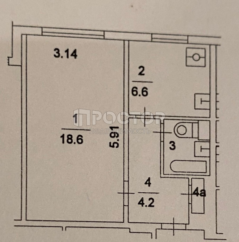 1-комнатная квартира, 32.4 м² - фото 3