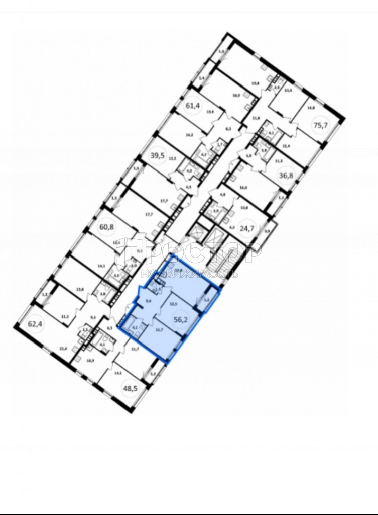 3-комнатная квартира, 56.2 м² - фото 3