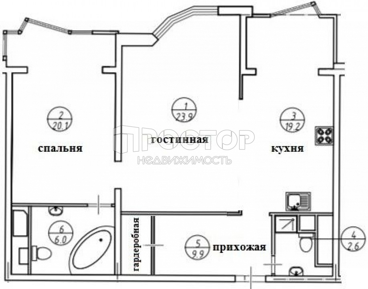 2-комнатная квартира, 81.7 м² - фото 16