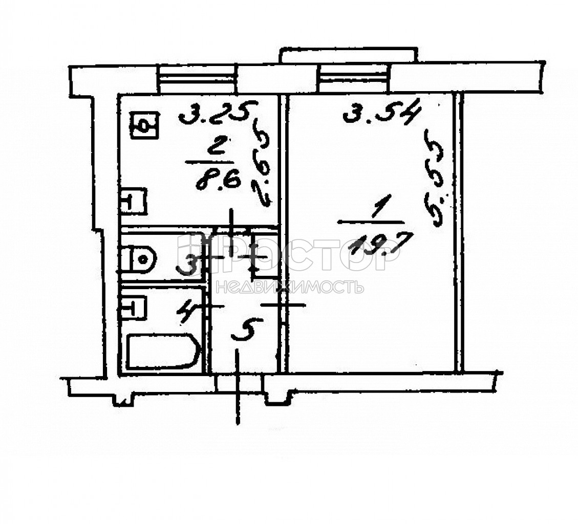 1-комнатная квартира, 37 м² - фото 17