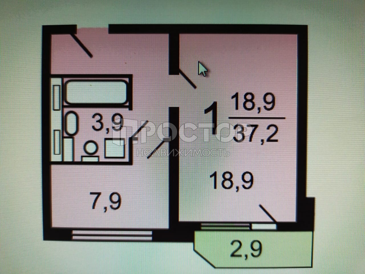 1-комнатная квартира, 37 м² - фото 5