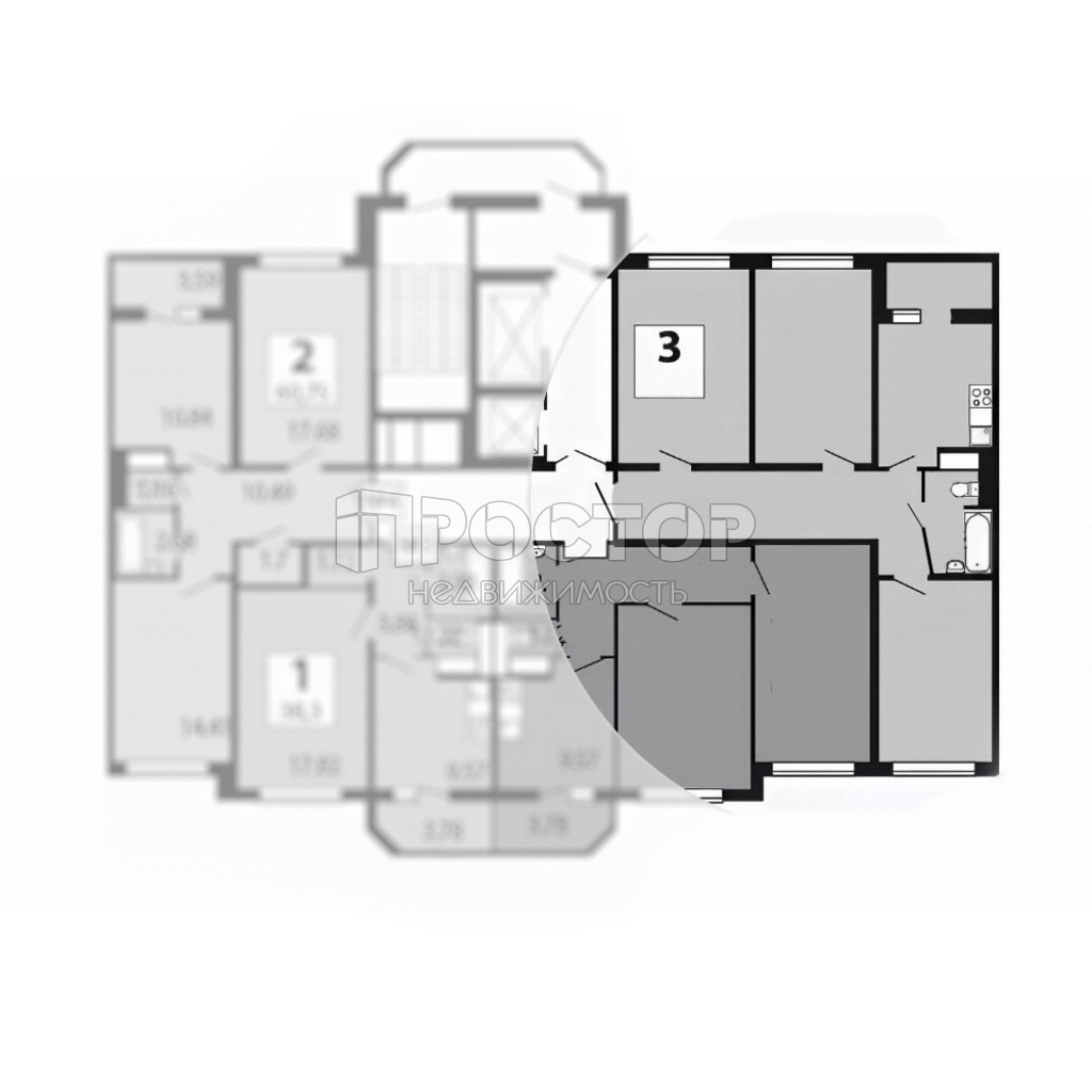 3-комнатная квартира, 80 м² - фото 19