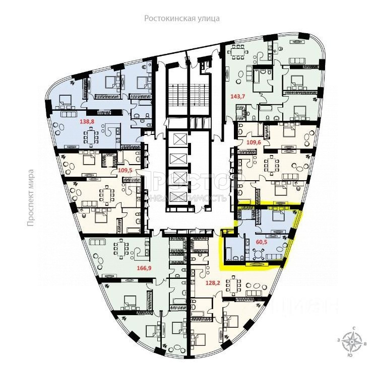 2-комнатная квартира, 60.5 м² - фото 15