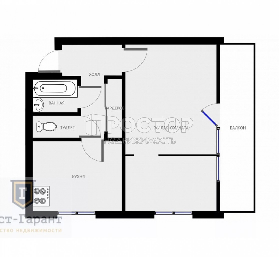 1-комнатная квартира, 33 м² - фото 6