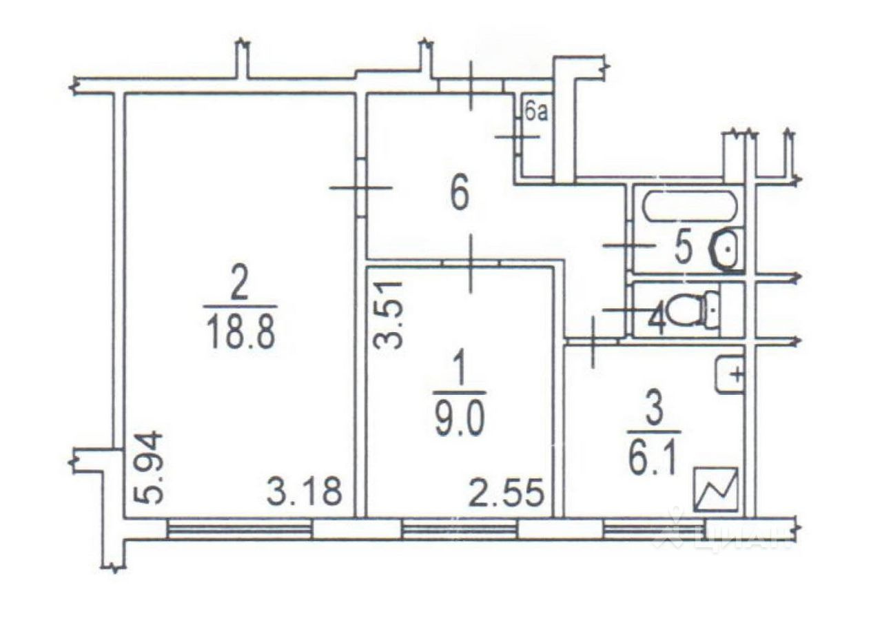 2-комнатная квартира, 45 м² - фото 2