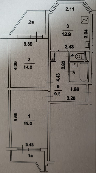 2-комнатная квартира, 60 м² - фото 12