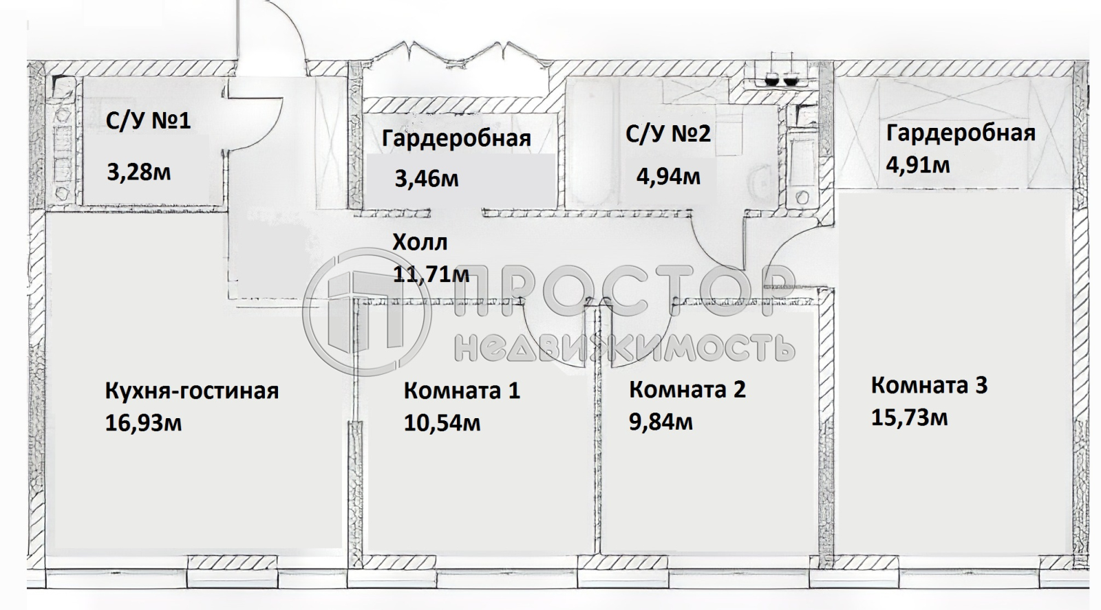 3-комнатная квартира, 81.34 м² - фото 14