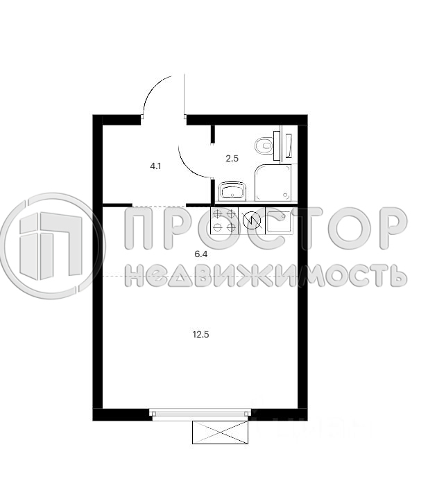 Студия, 25.5 м² - фото 16